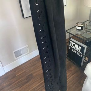 Lovers + friends lace up suede.